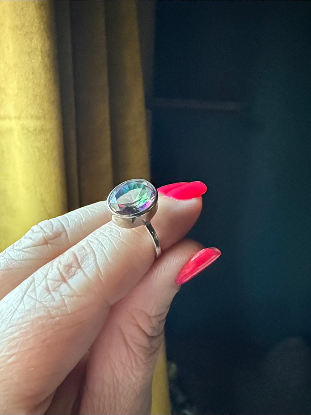 Silver Mystic Topaz Cocktail Ring